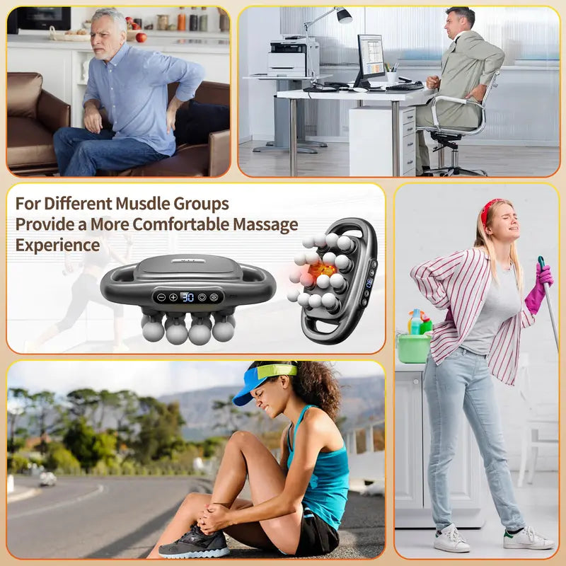 β‘ Limited Time 50% OFF π₯ 16-Head Deep Tissue Massage Gun with 30 Speeds & Red Light Therapy | Quiet Percussion Muscle Massager