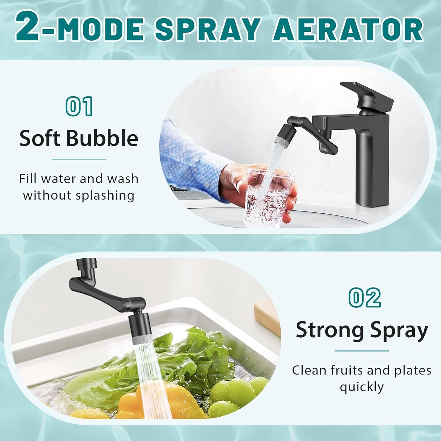 π₯π₯π₯1440-degree splash-proof swivel universal faucet extender