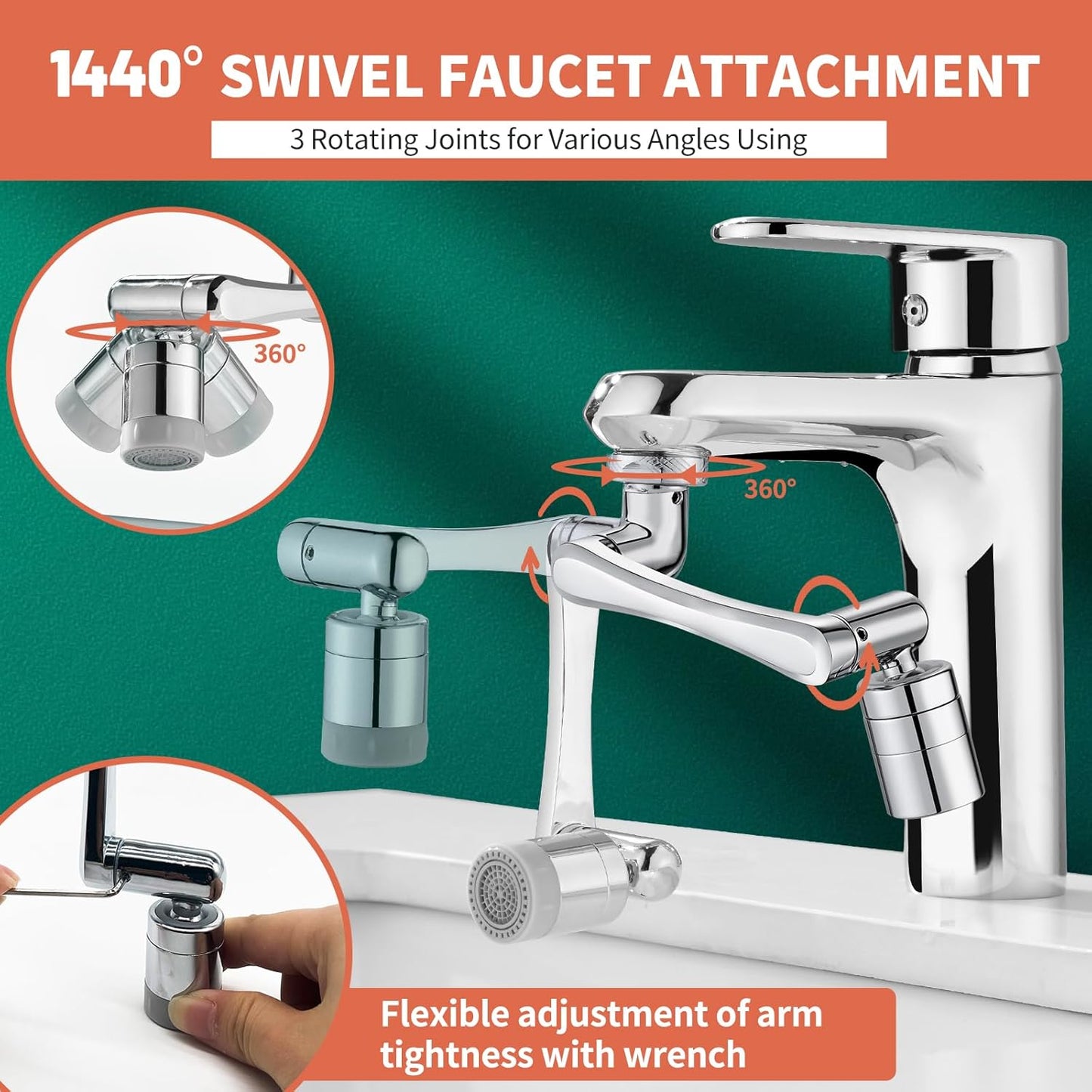 π₯π₯π₯1440-degree splash-proof swivel universal faucet extender