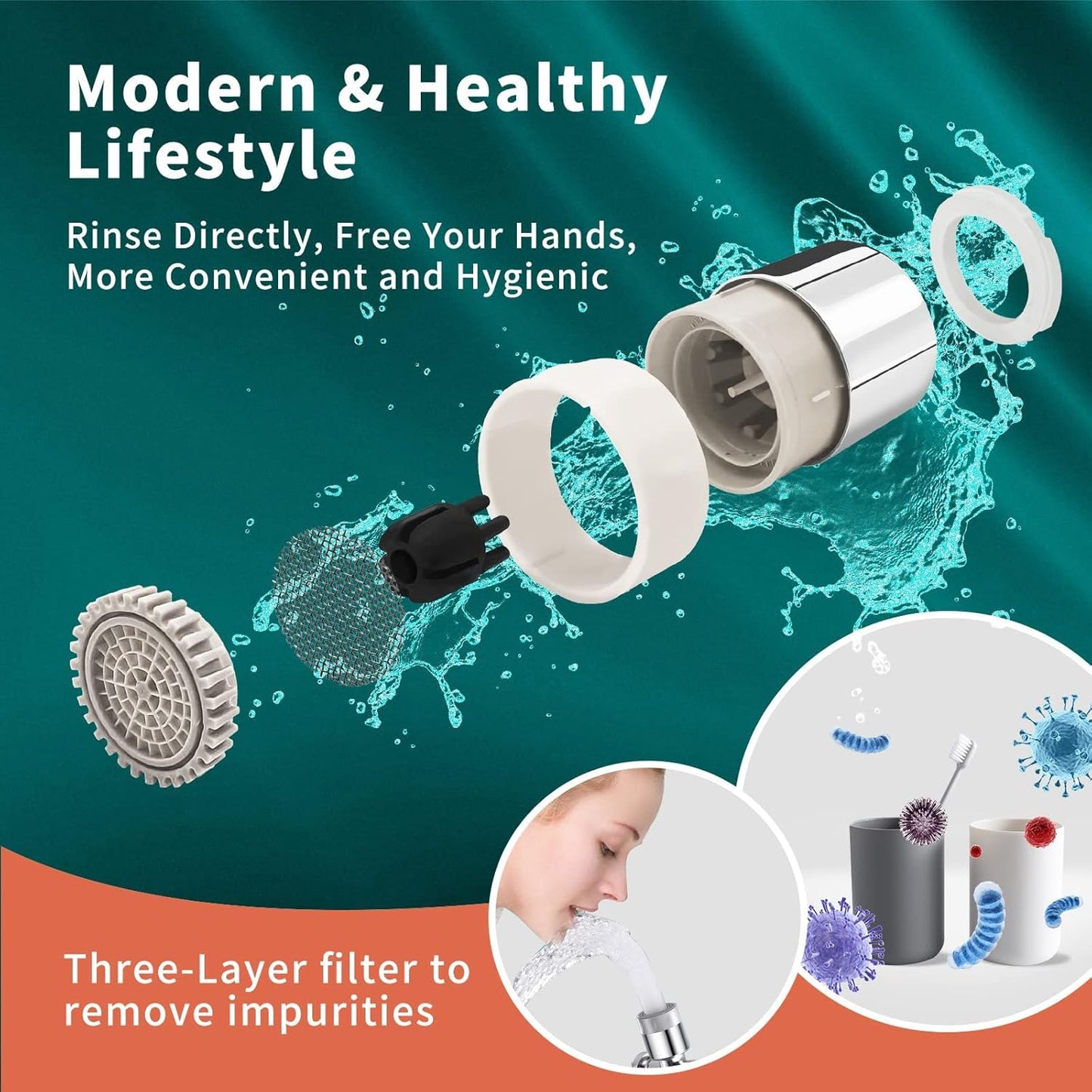 π₯π₯π₯1440-degree splash-proof swivel universal faucet extender