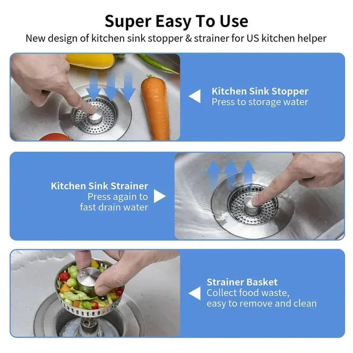 🔥LAST DAY 53% OFF-Upgraded 3 in 1 Kitchen Sink Drain Strainer