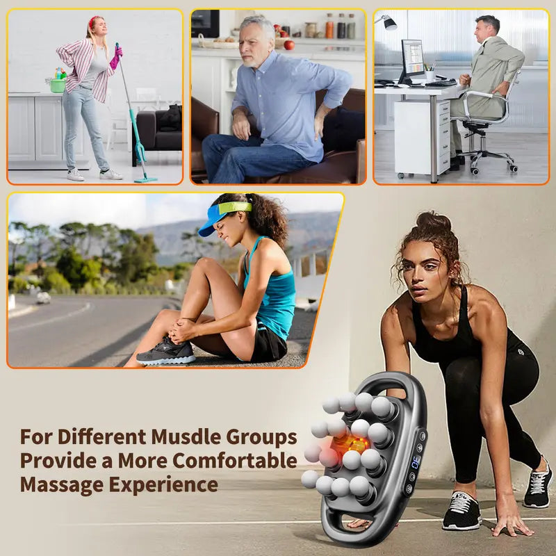 β‘ Limited Time 50% OFF π₯ 16-Head Deep Tissue Massage Gun with 30 Speeds & Red Light Therapy | Quiet Percussion Muscle Massager